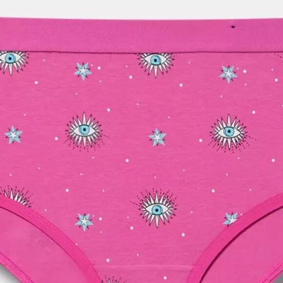 Torrid Panties 4X -  Pink Cheeky Magic Eyes Cotton Mid Rise Panty Plus Size New - Picture 2 of 2